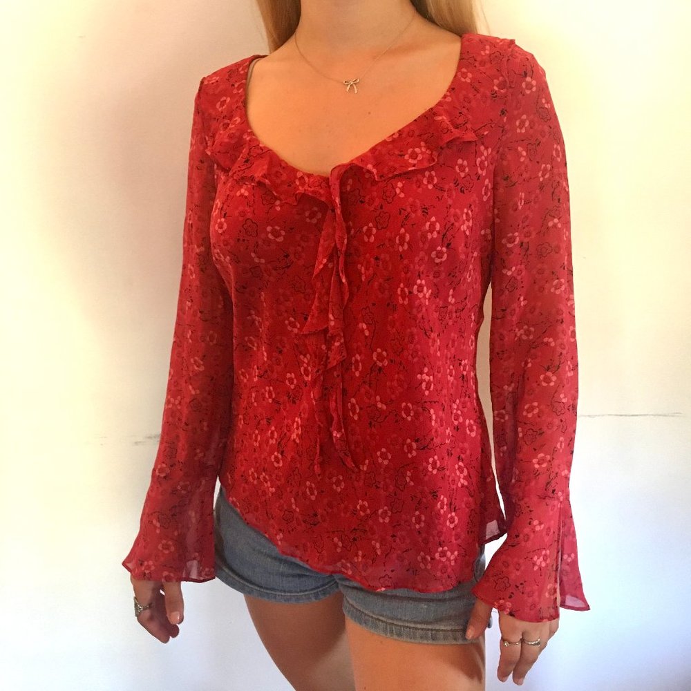 VTG 90s LOFT Silk Floral Blouse